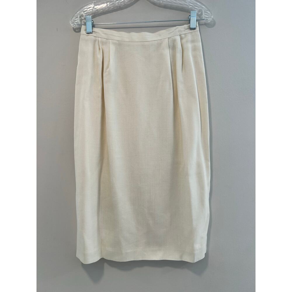 VTG Nolan Miller 3 Pc Skirt Suit White Western Blazer Rayon Linen Size 10 SG - Picture 10 of 16